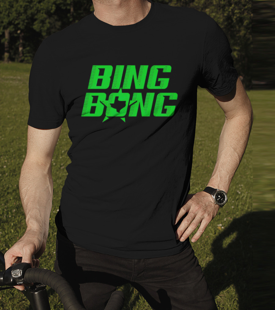 Dallas Stars Bing Bong Sports Text Logo Star Emblem T-Shirt