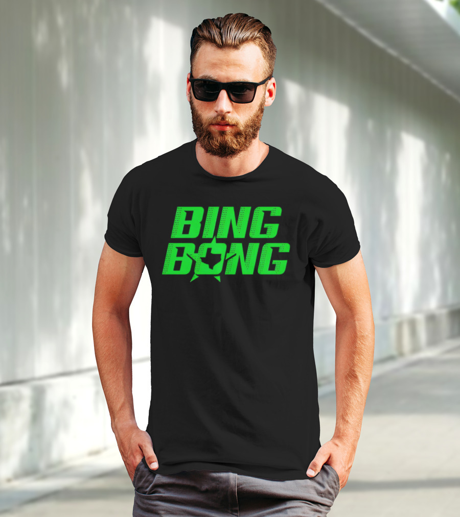 Dallas Stars Bing Bong Sports Text Logo Star Emblem T-Shirt