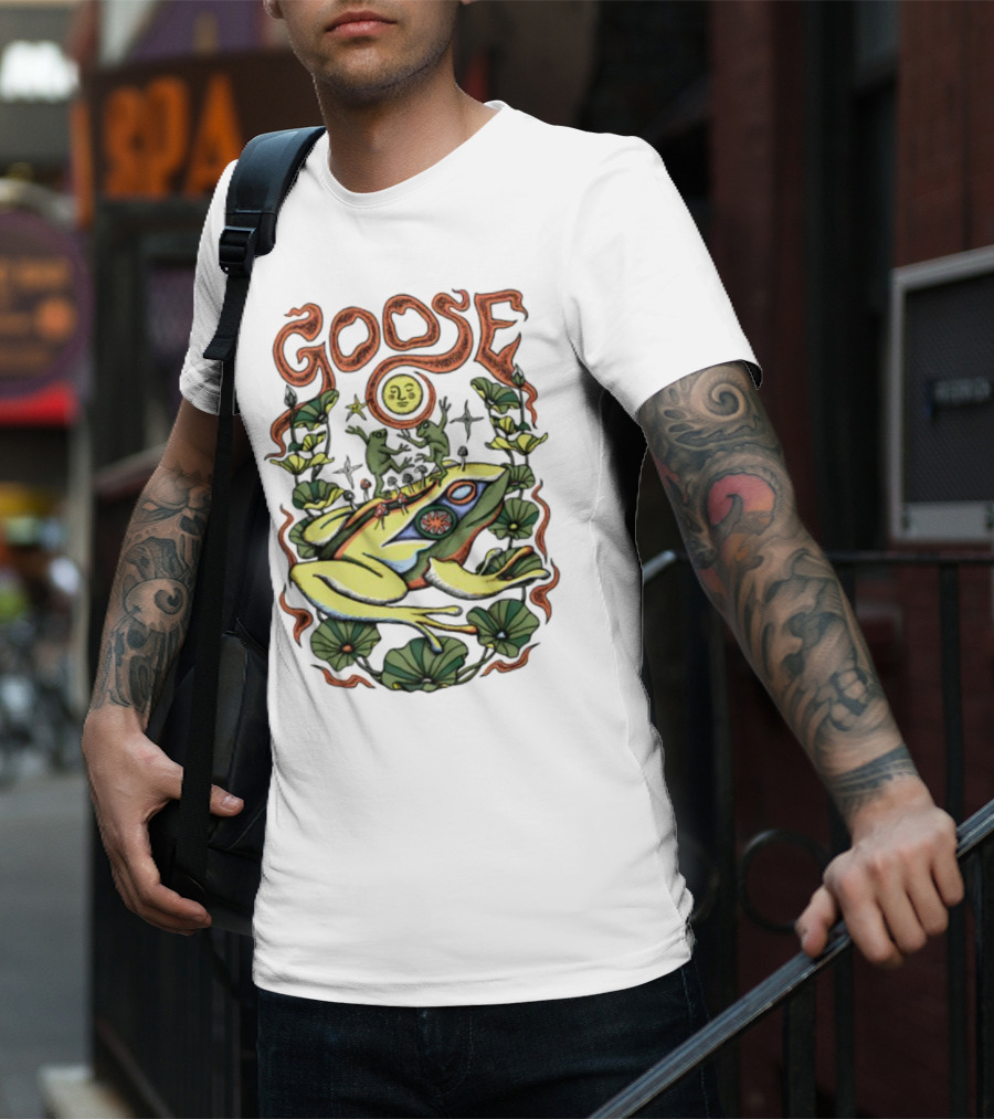 Goose The Band Frog Sun Nature Motif T-Shirt