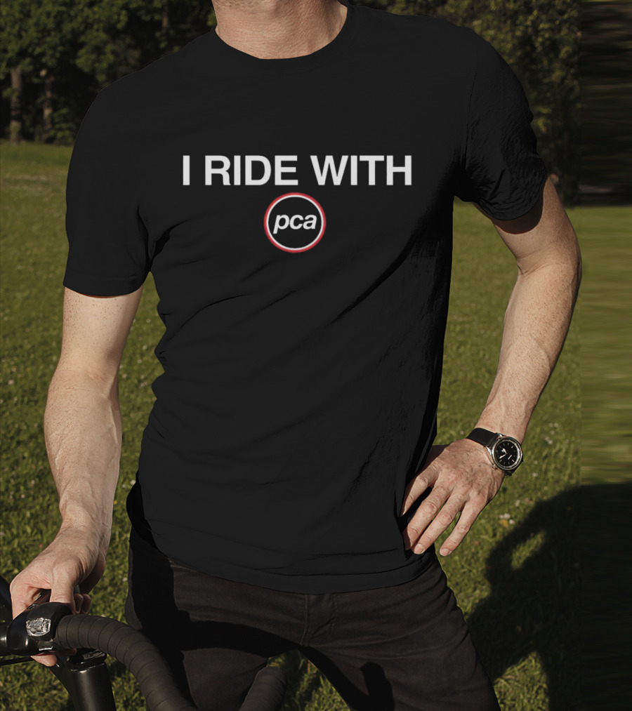 I Ride With PCA Logo In Red Circle T-Shirt