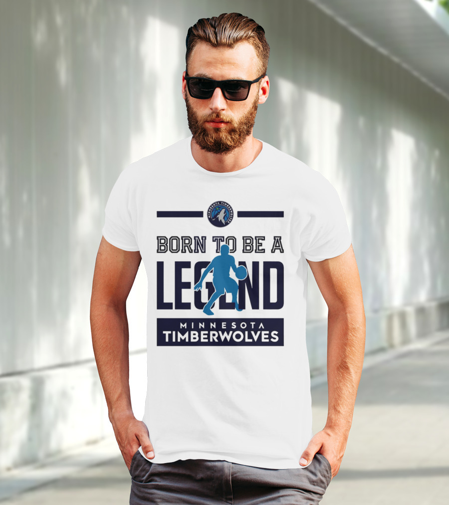 Minnesota Timberwolves Born To Be A Legend With Wolf Logo And Basketball Player T-Shirt