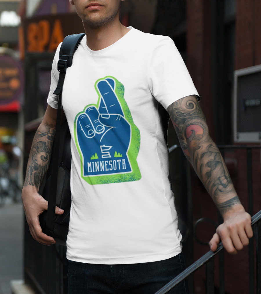 Minnesota Timberwolves Fingers Crossing Foam Hand T-Shirt