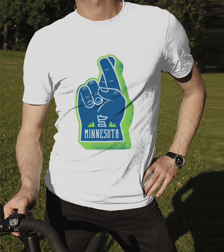 Minnesota Timberwolves Fingers Crossing Foam Hand T-Shirt
