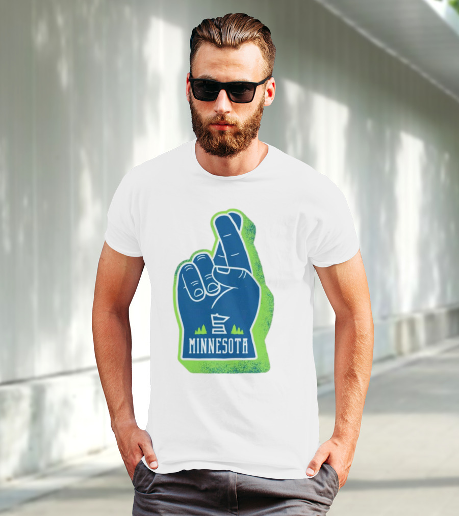 Minnesota Timberwolves Fingers Crossing Foam Hand T-Shirt