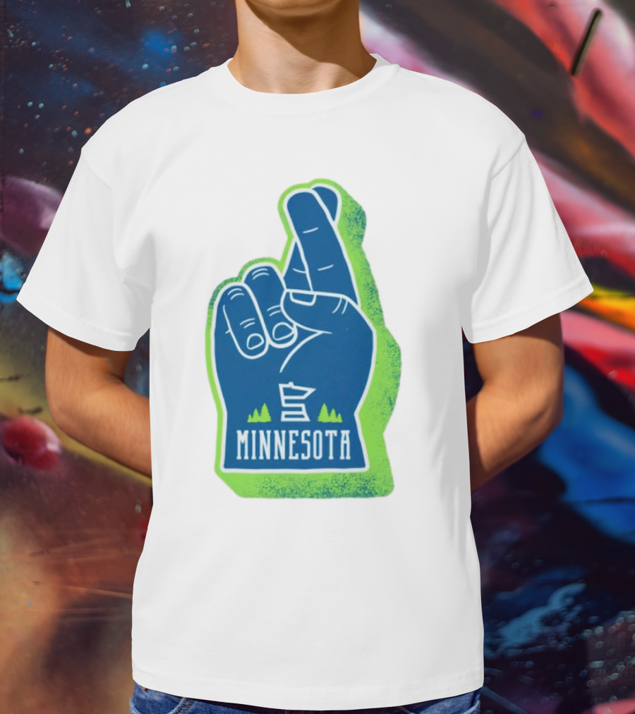 Minnesota Timberwolves Fingers Crossing Foam Hand T-Shirt