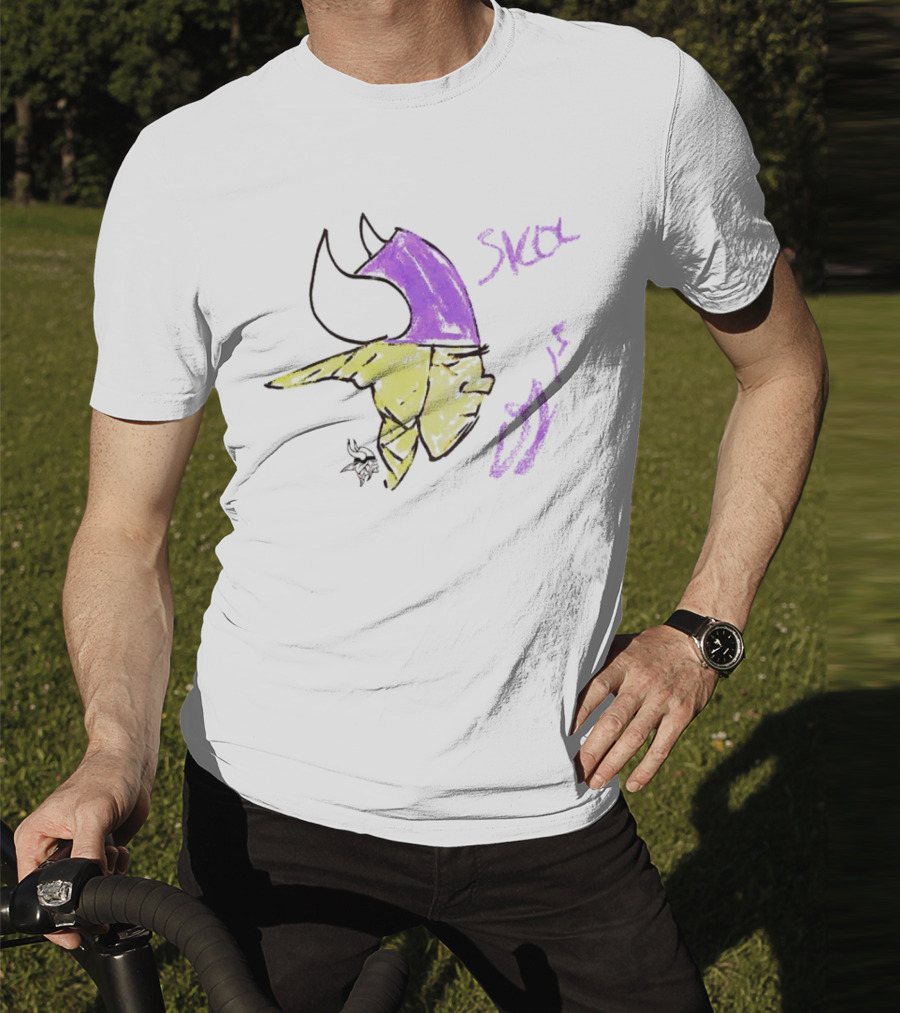 Skol Vikings Helmet Sketch Rookies Paint Minnesota Vikings T-Shirt