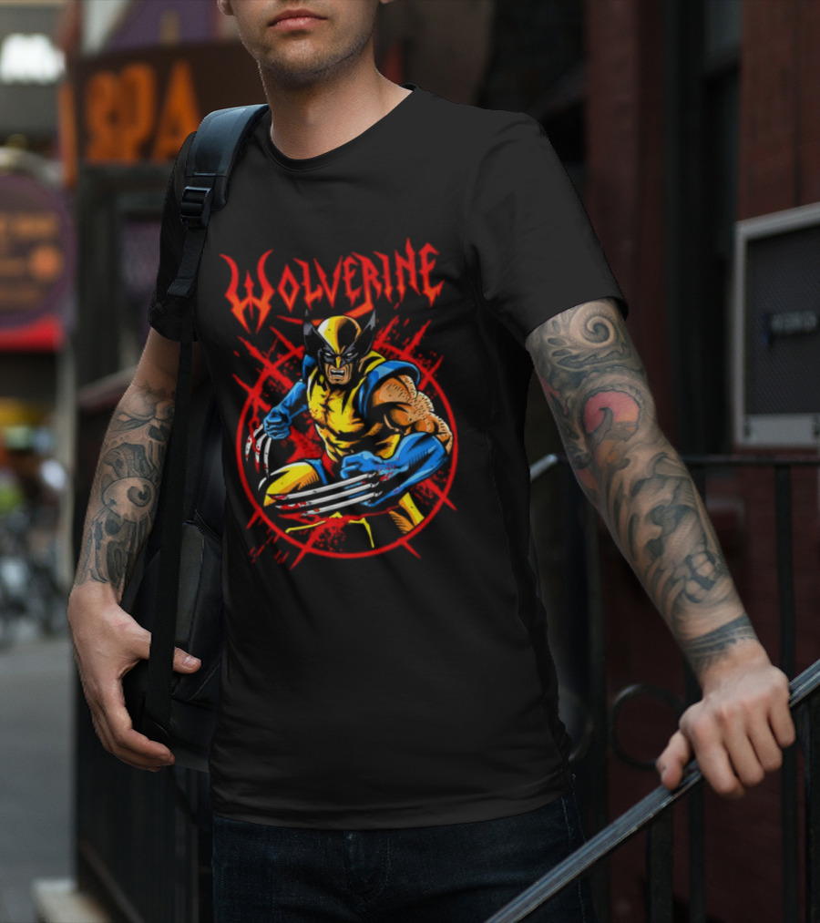Wolverine Fierce Claws Violent Stance T-Shirt
