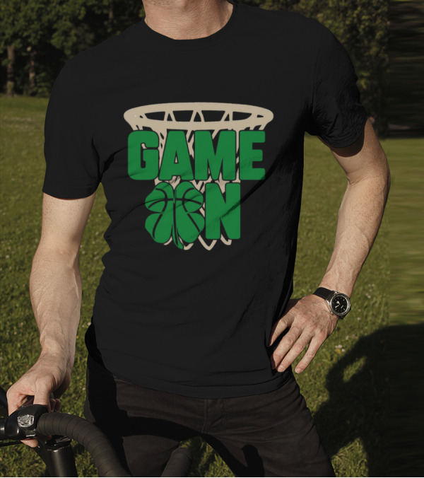Boston Celtics Game On Basketball Net Clover T-Shirt