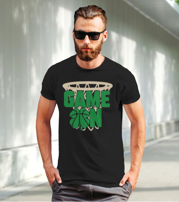 Boston Celtics Game On Basketball Net Clover T-Shirt