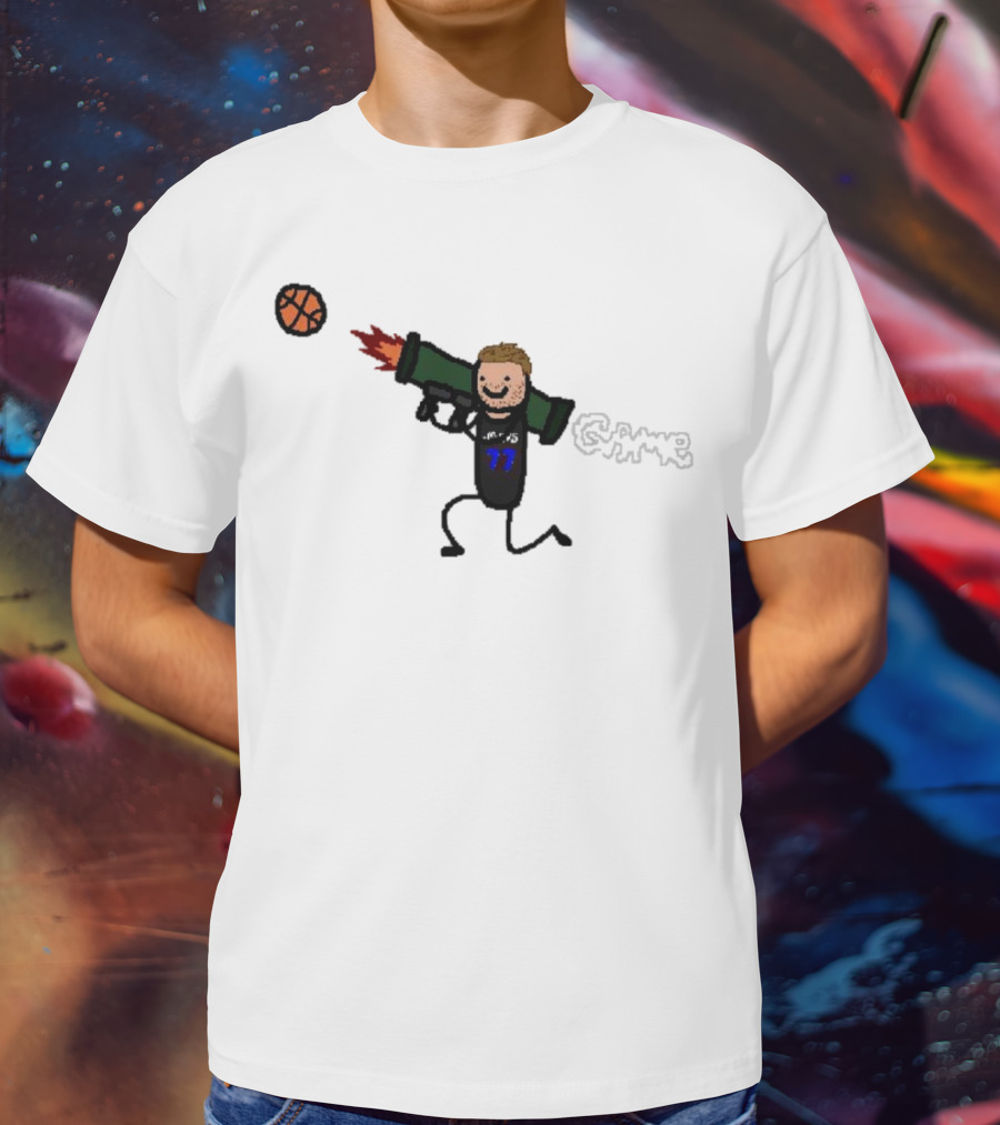 Dallas Mavericks Luka Doncic Bazooka Doncic Cartoon Basketball Action T-Shirt