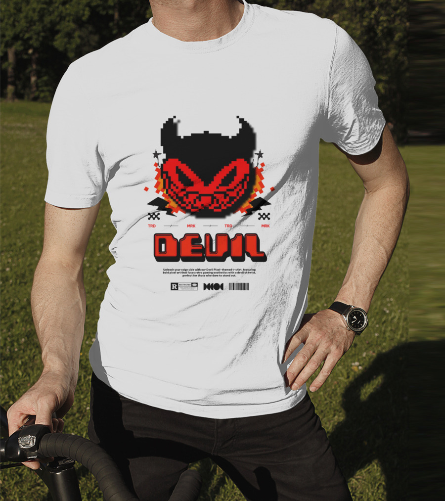 DEVIL PIXELS TRD MRK RETRO PIXEL ART FACE T-Shirt
