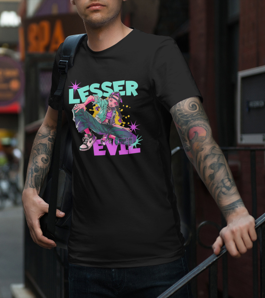 Lesser Evil Vintage Anime Hip Hop Style Streetwear T-Shirt