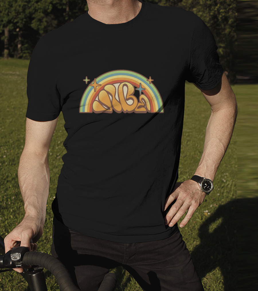Retro Vibe Rainbow Stars T-Shirt