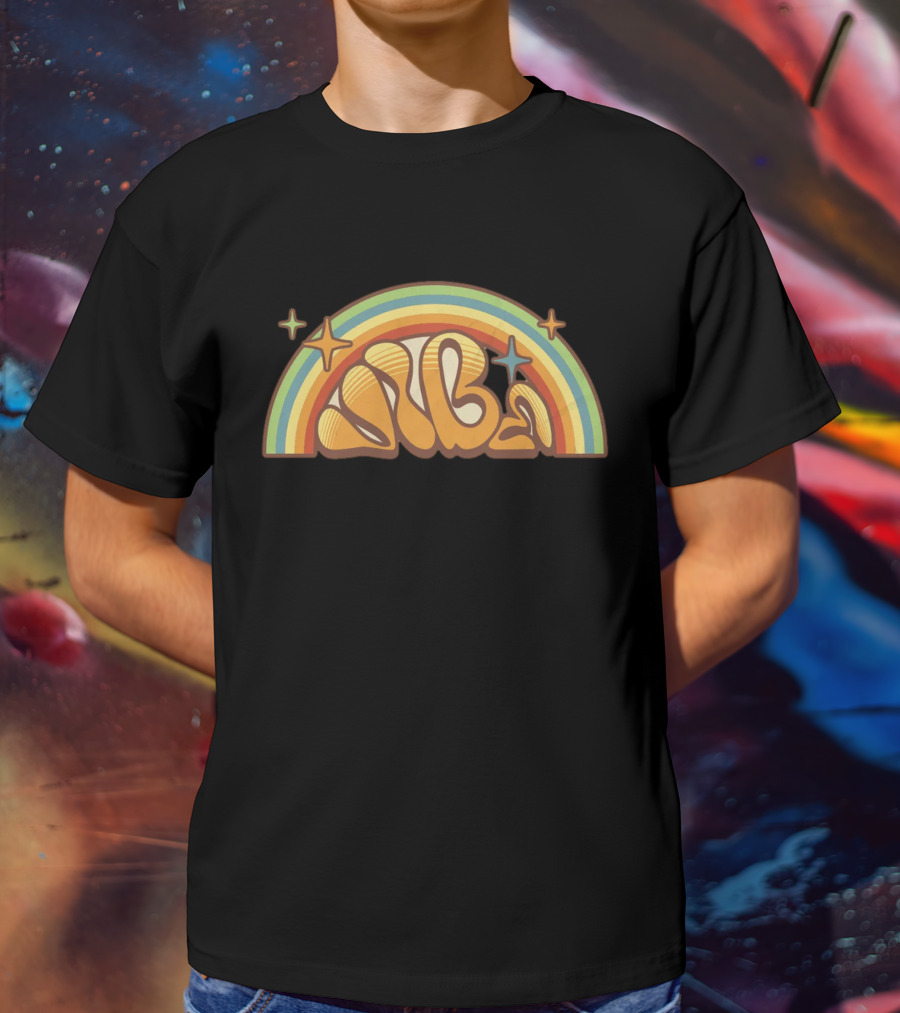 Retro Vibe Rainbow Stars T-Shirt