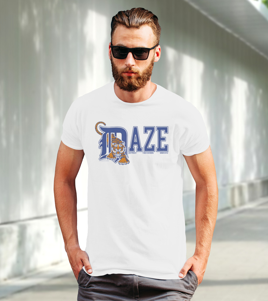 Daze Detroit Tiger Tied Down MMXXIV T-Shirt