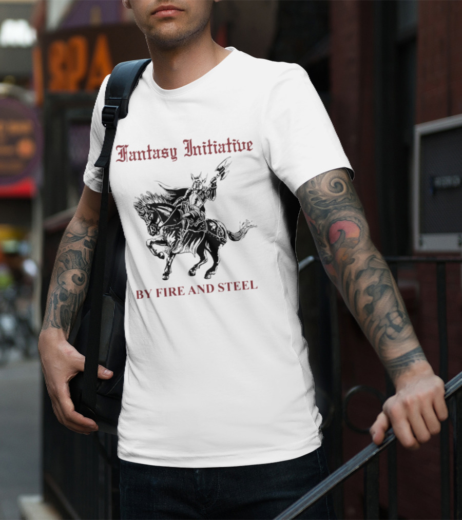 Fantasy Initiative By Fire And Steel Knight On Horseback T-Shirt
