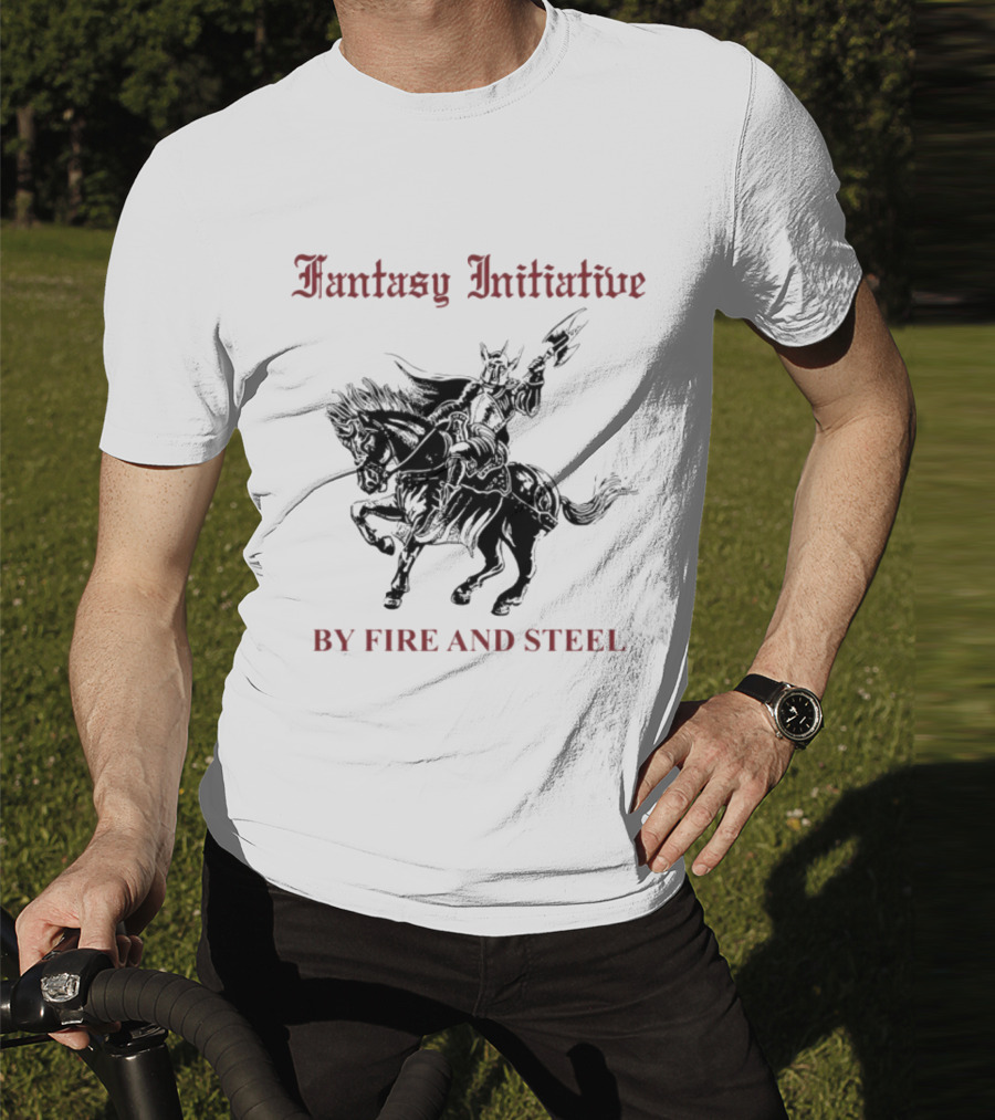 Fantasy Initiative By Fire And Steel Knight On Horseback T-Shirt
