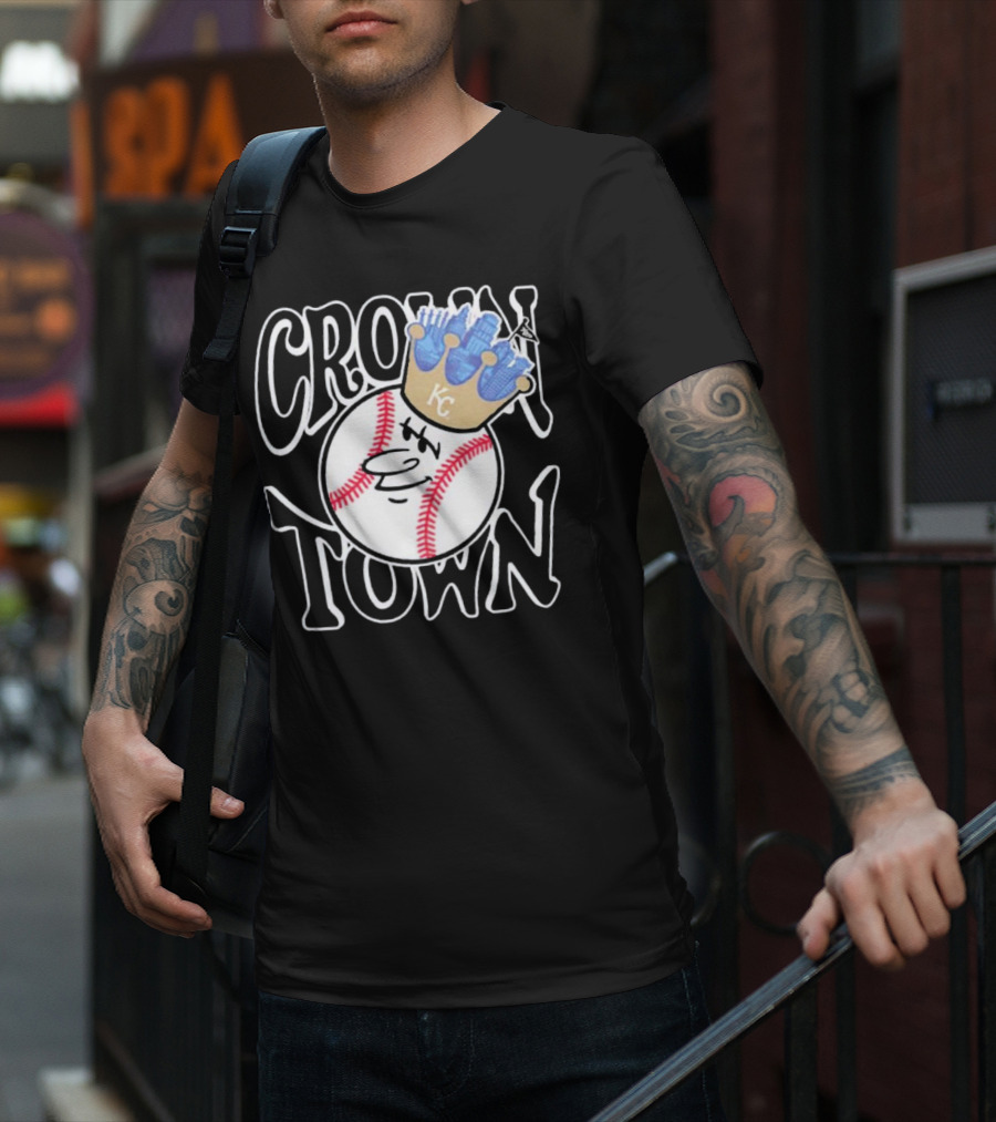 Crown Town Kansas City Royals Baseball Character With Crown T-Shirt