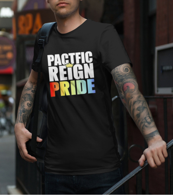 Pacific Reign Pride Crown Rainbow Colors T-Shirt