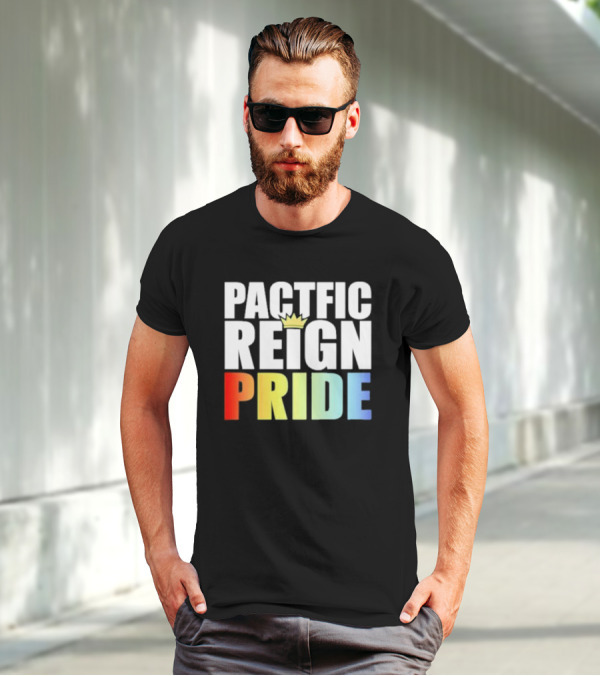 Pacific Reign Pride Crown Rainbow Colors T-Shirt