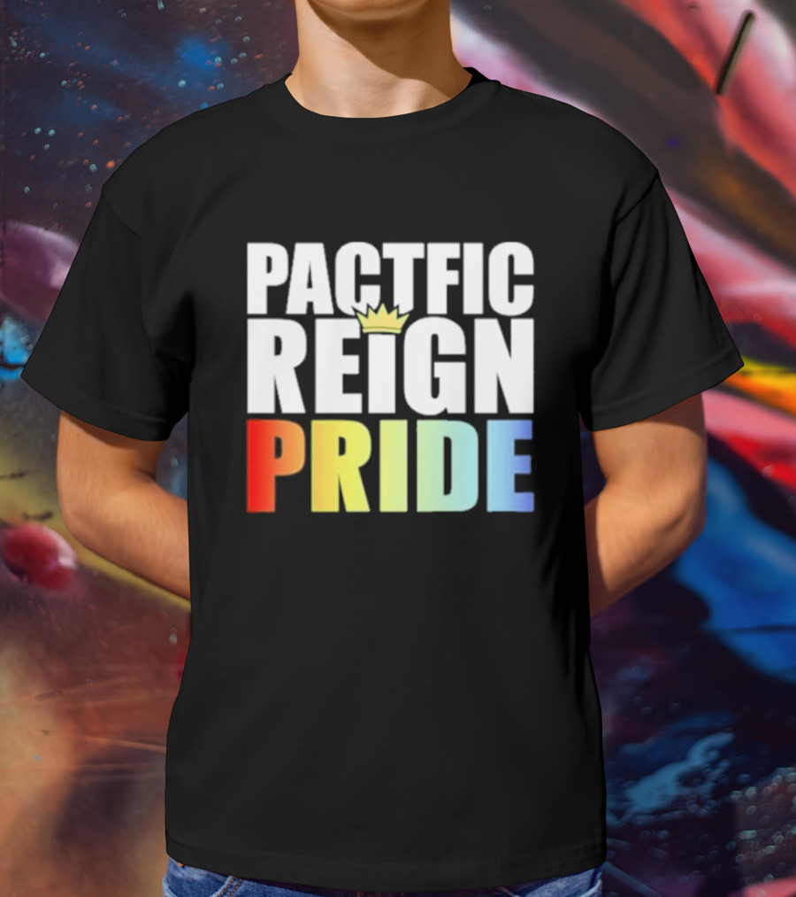 Pacific Reign Pride Crown Rainbow Colors T-Shirt