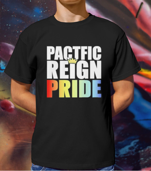 Pacific Reign Pride Crown Rainbow Colors T-Shirt