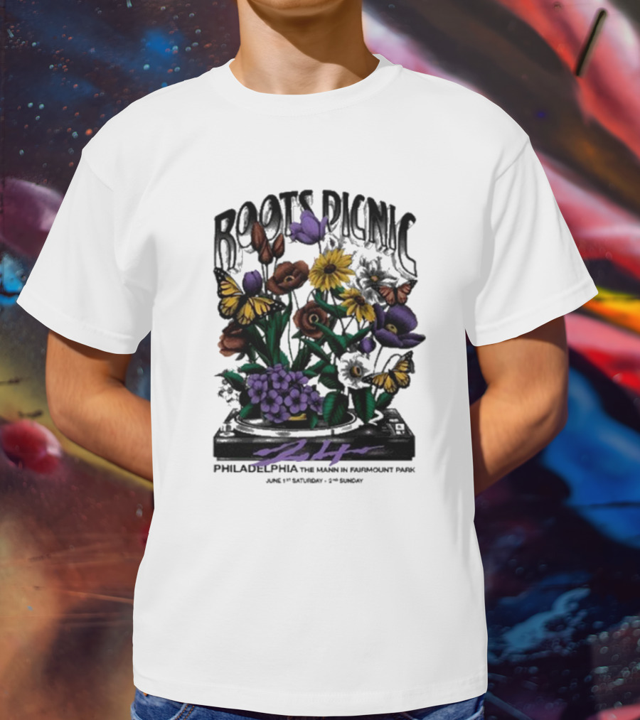 Roots Picnic Philadelphia Fairmount Park Flowers June T-Shirt