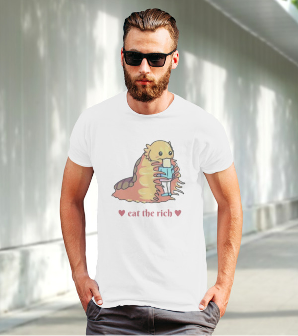 The Space Slug Eat The Rich Heart T-Shirt