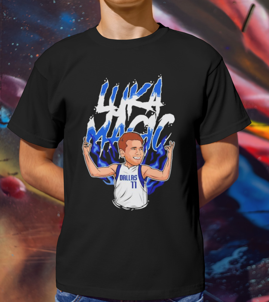 Luka Doncic Luka Magic Dallas Basketball Player Cartoon T-Shirt