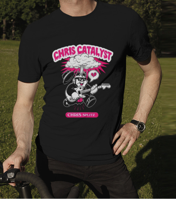 Chris Catalyst Chris Splitz Guitar Explosion Heart T-Shirt