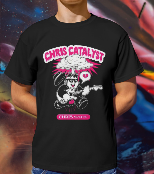 Chris Catalyst Chris Splitz Guitar Explosion Heart T-Shirt