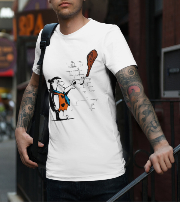 Fred Flintstone Balloon Meat Banksy Mashup T-Shirt