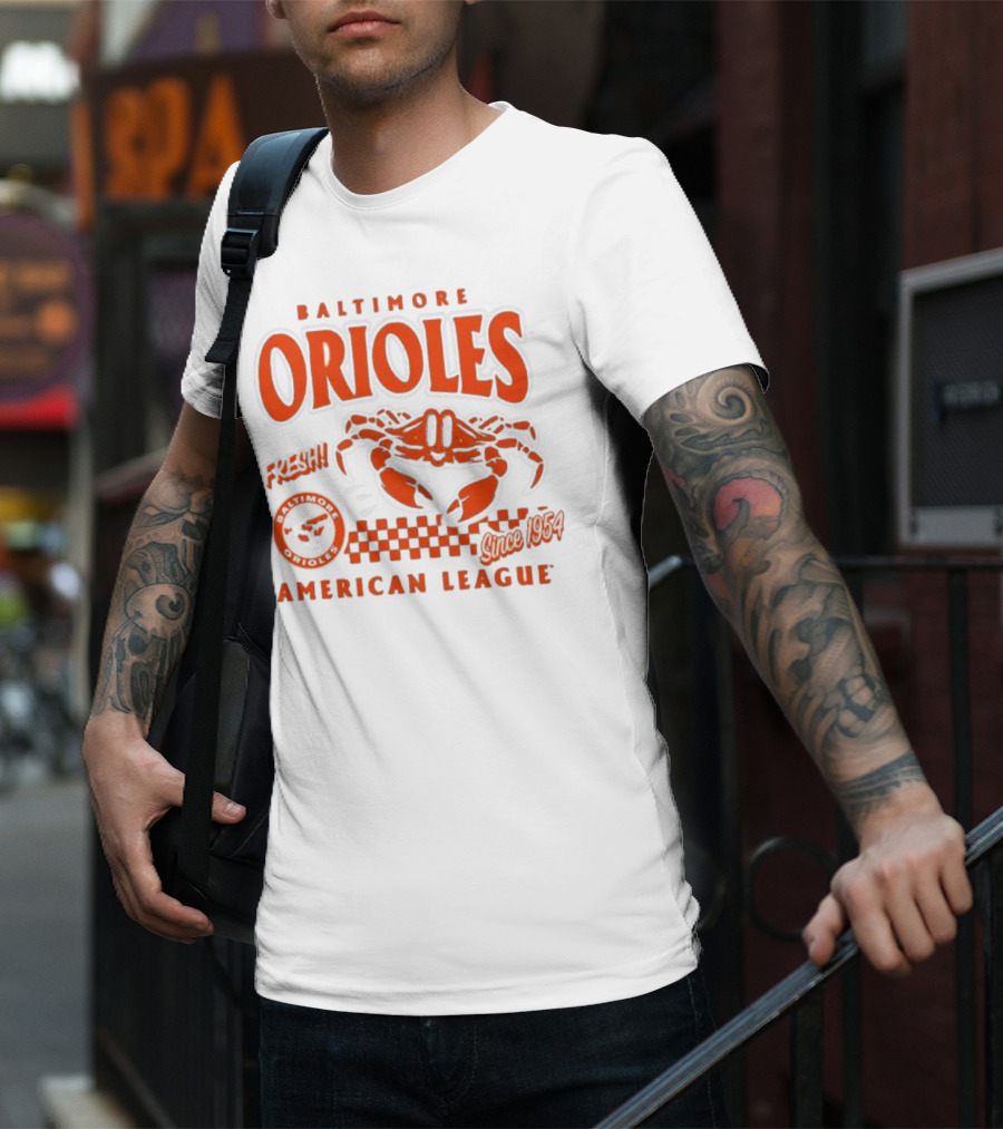 Baltimore Orioles Fresh Crab Since 1954 American League Baseball Retro Team T-Shirt