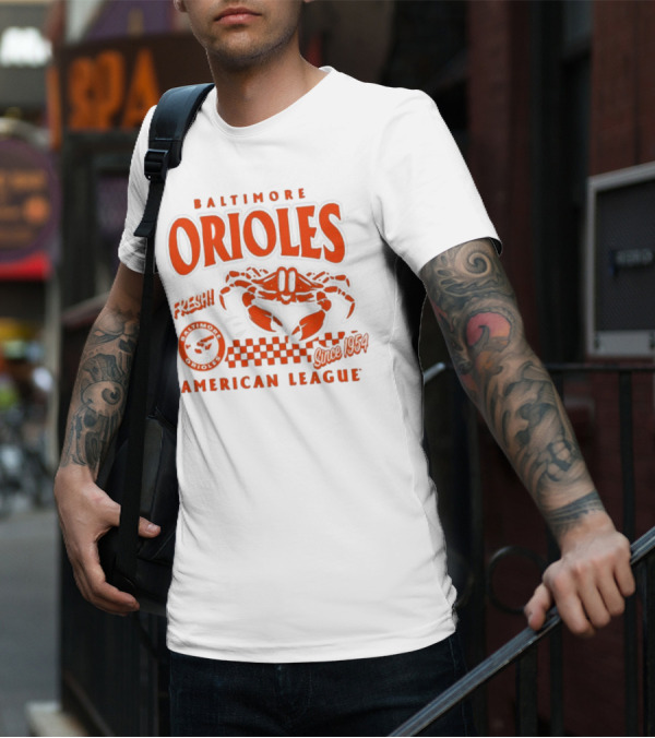 Baltimore Orioles Fresh Crab Since 1954 American League Baseball Retro Team T-Shirt