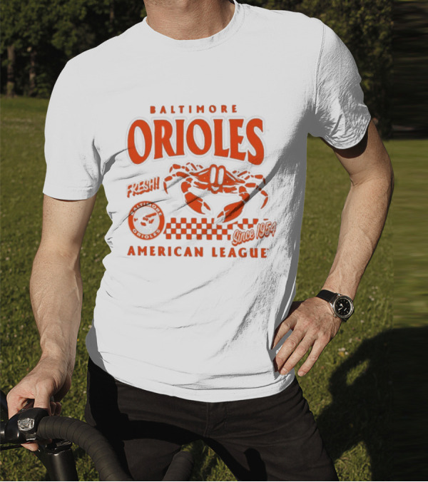 Baltimore Orioles Fresh Crab Since 1954 American League Baseball Retro Team T-Shirt