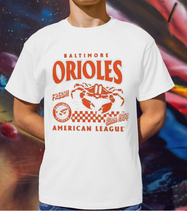 Baltimore Orioles Fresh Crab Since 1954 American League Baseball Retro Team T-Shirt