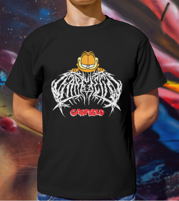 Garfield Death Metal Logo With Garfield T-Shirt