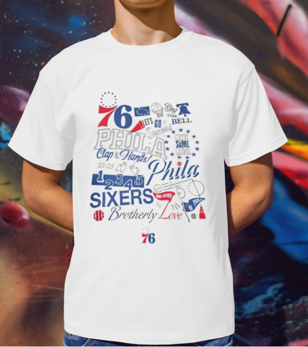 Philadelphia 76ers Clap Hands Go Phila Sixers Stars 76 1949 T-Shirt
