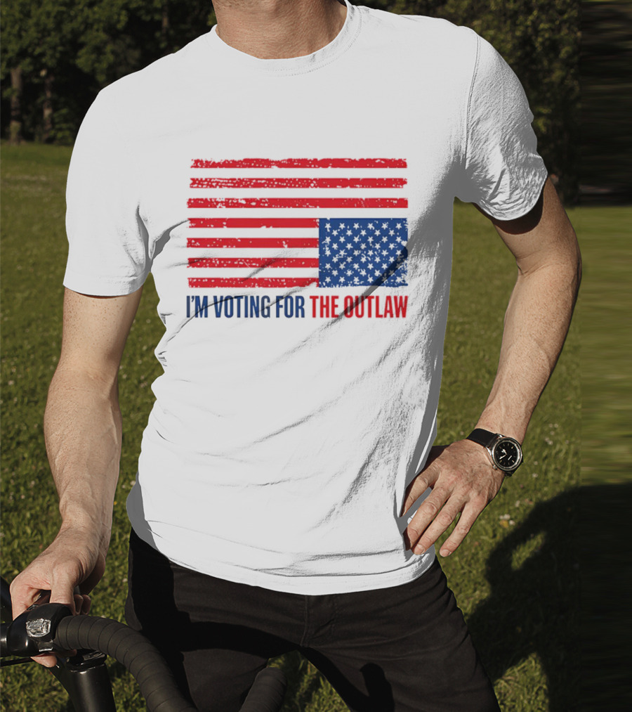 USA Flag I'm Voting For The Outlaw Distressed American T-Shirt