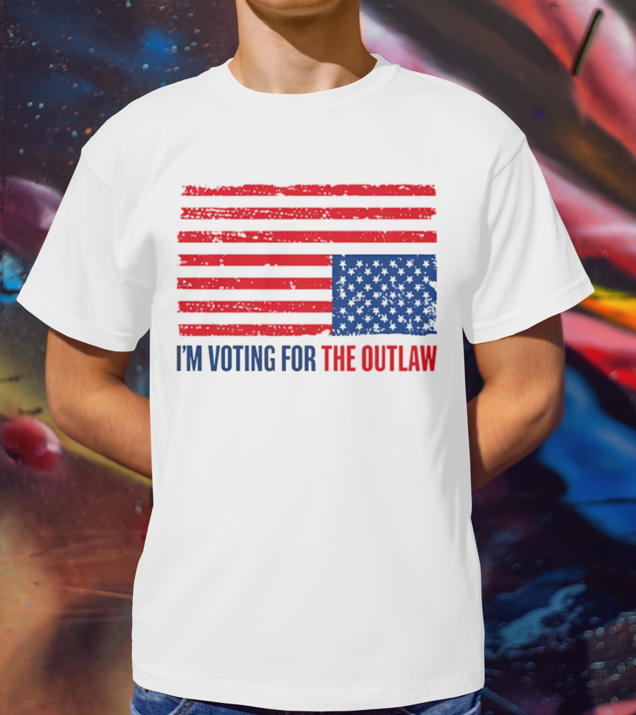 USA Flag I'm Voting For The Outlaw Distressed American T-Shirt