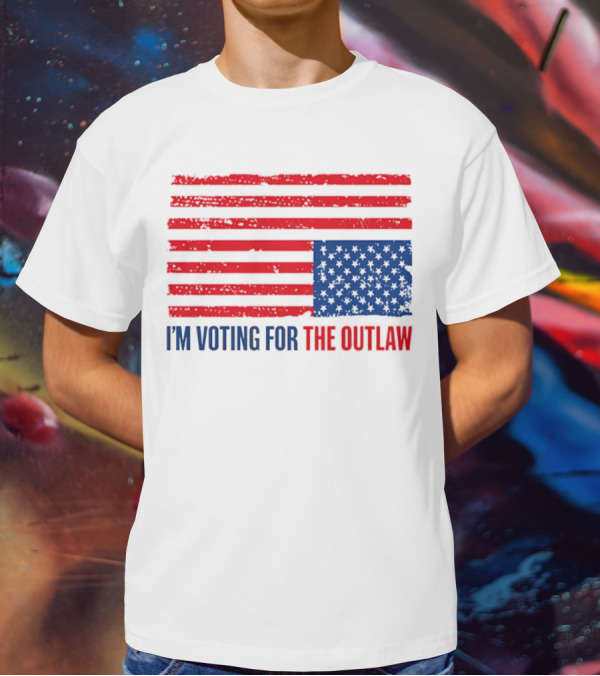 USA Flag I'm Voting For The Outlaw Distressed American T-Shirt