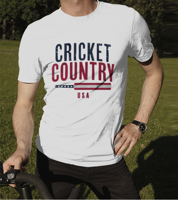 Cricket Country USA American Flag Bat T-Shirt