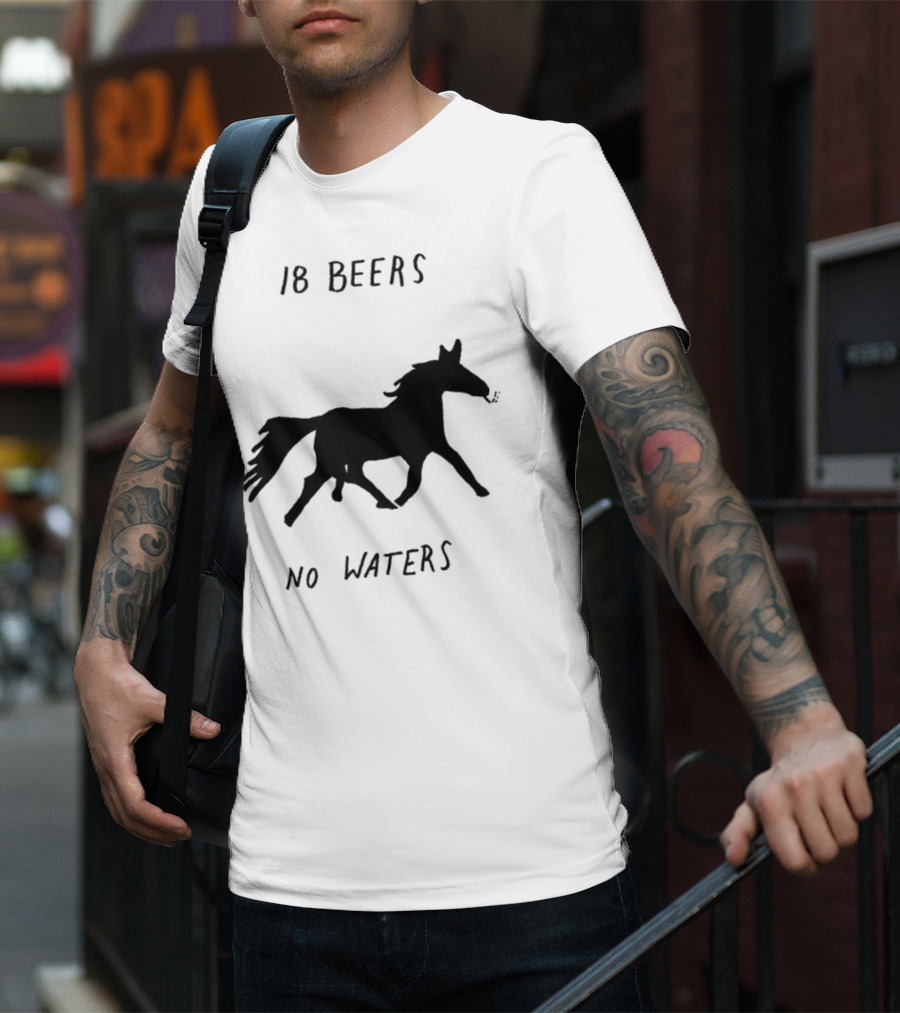 18 Beers No Waters Horse Silhouette Smoking Pipe T-Shirt