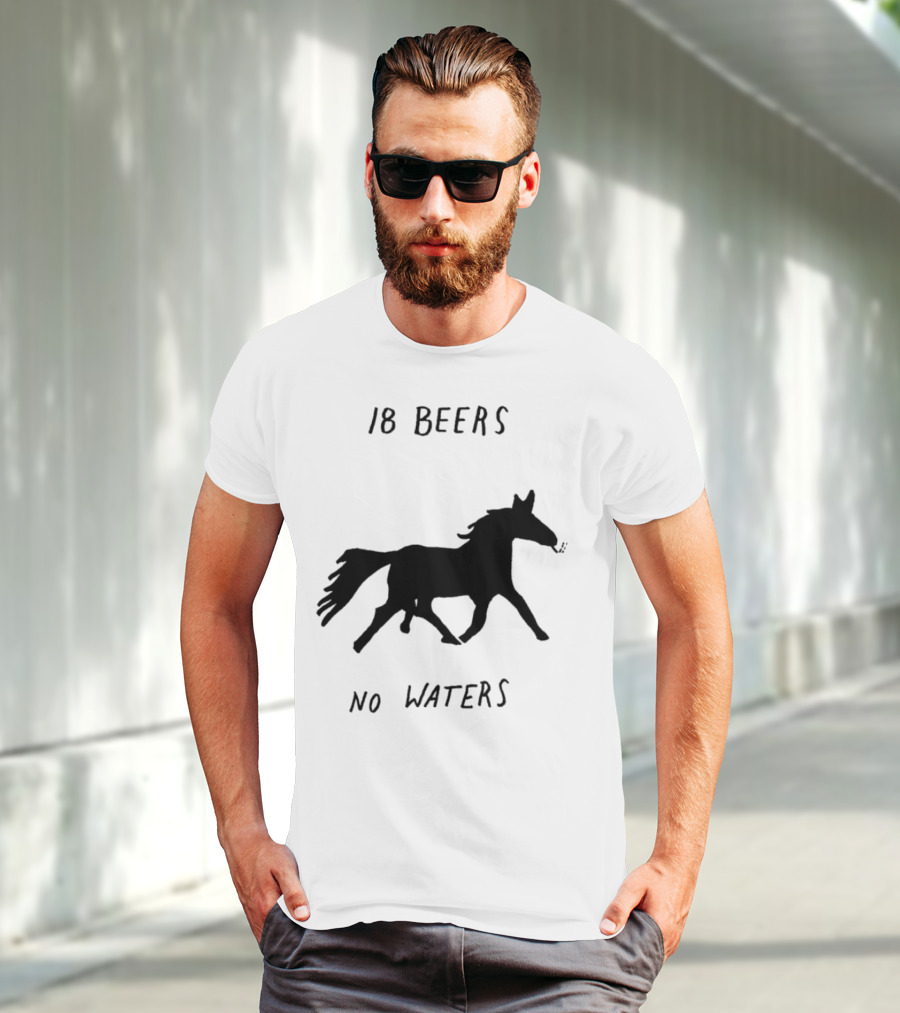 18 Beers No Waters Horse Silhouette Smoking Pipe T-Shirt