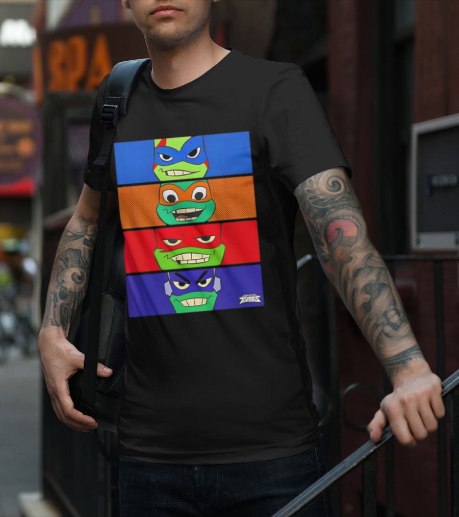 Mademark X Teenage Mutant Ninja Turtles Rise Of The Teenage Mutant Ninja Turtles Sewer Squad Colorful Character Faces T-Shirt