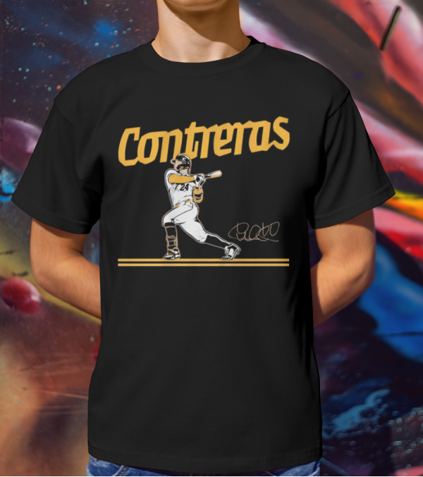 Contreras Milwaukee Brewers Slugger Swing Signature T-Shirt