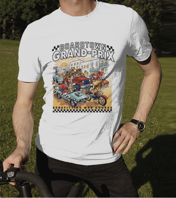 Boardtown Grand-Prix Colorful Animal Parade Benefit MSU Access T-Shirt