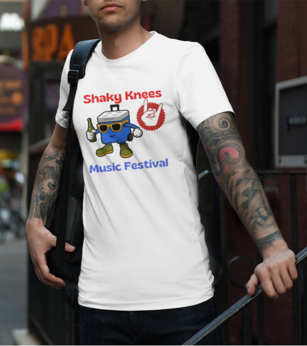 Shaky Knees Music Festival Cooler Character With Sunglasses And Hand Sign T-Shirt