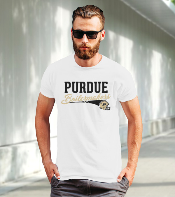 Purdue Boilermakers Script With Iconic Helmet T-Shirt