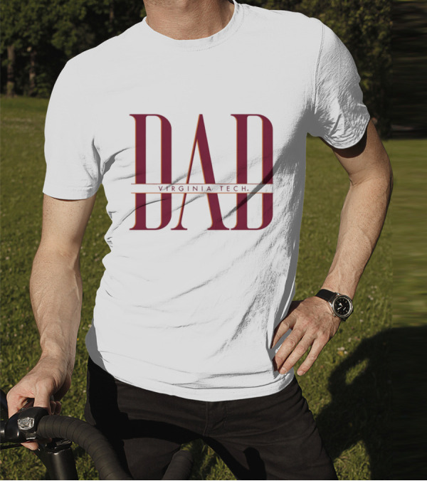 Virginia Tech Dad Bold Red Lettering T-Shirt